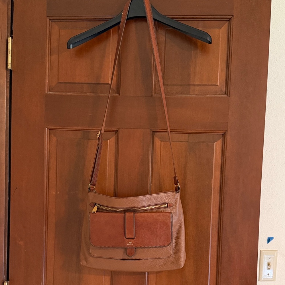 Fossil Brown Leather Shoulder Bag